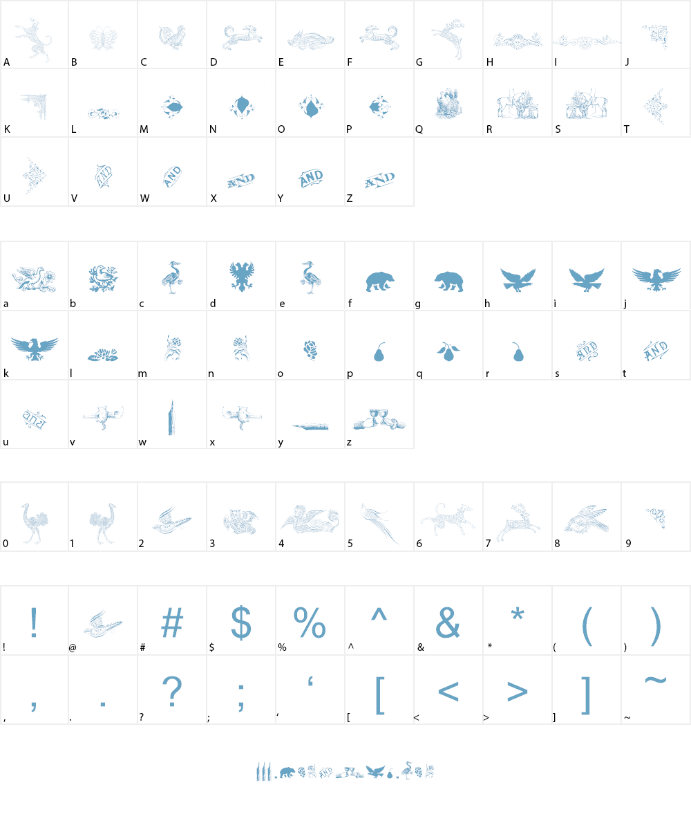 Cornucopia of Dingbats Three Font Character